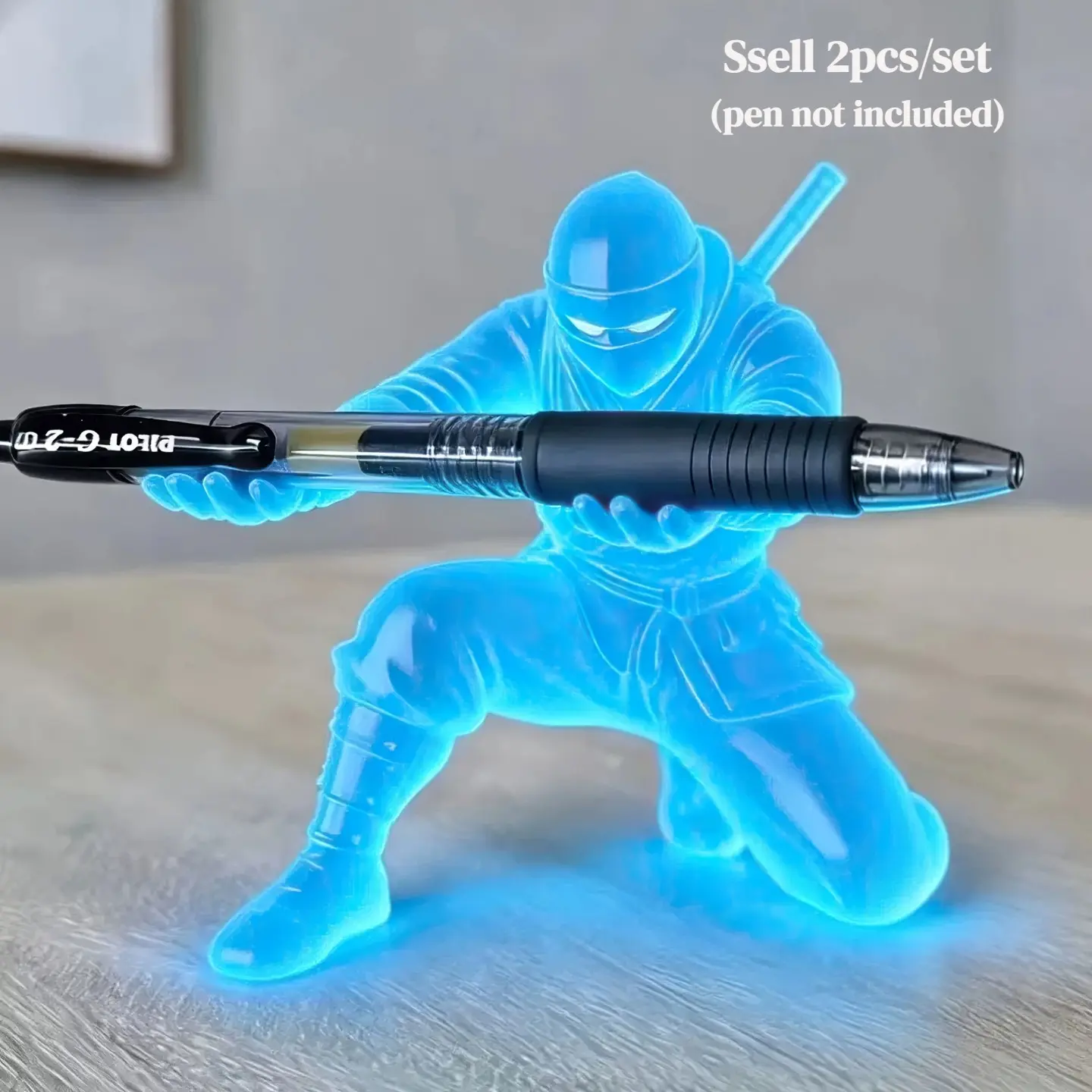 2PCS Glow-in-the-Dark Ninja Pen Holder, Creative Pencil Cup Desk Organizer, Cute Desktop Storage Decor for Students, Office & Back to School Gifts