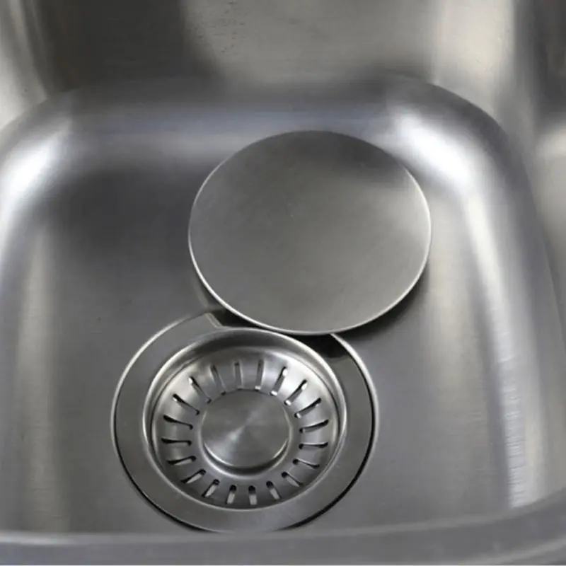 Modern Stainless Steel Sink Strainer Cover, Durable 304 Drain Cover, Kitchen and Bathroom Accessories, Qs135c076 Garbage Handling Handle