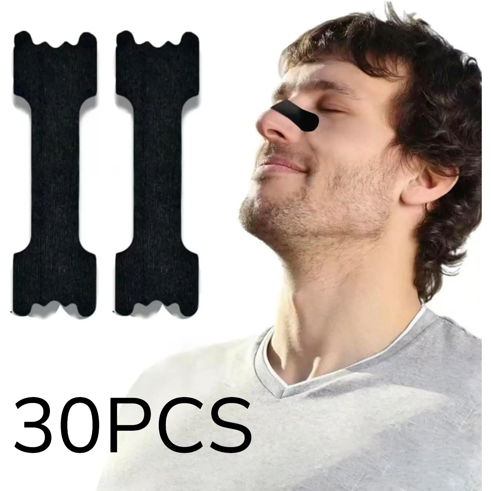 30 Count Breathable Nasal Strips for Snoring Relief, Comfortable Nose Strips to Improve Sleeping Quality, Universal Sleep Aid Suitable for Men and Women