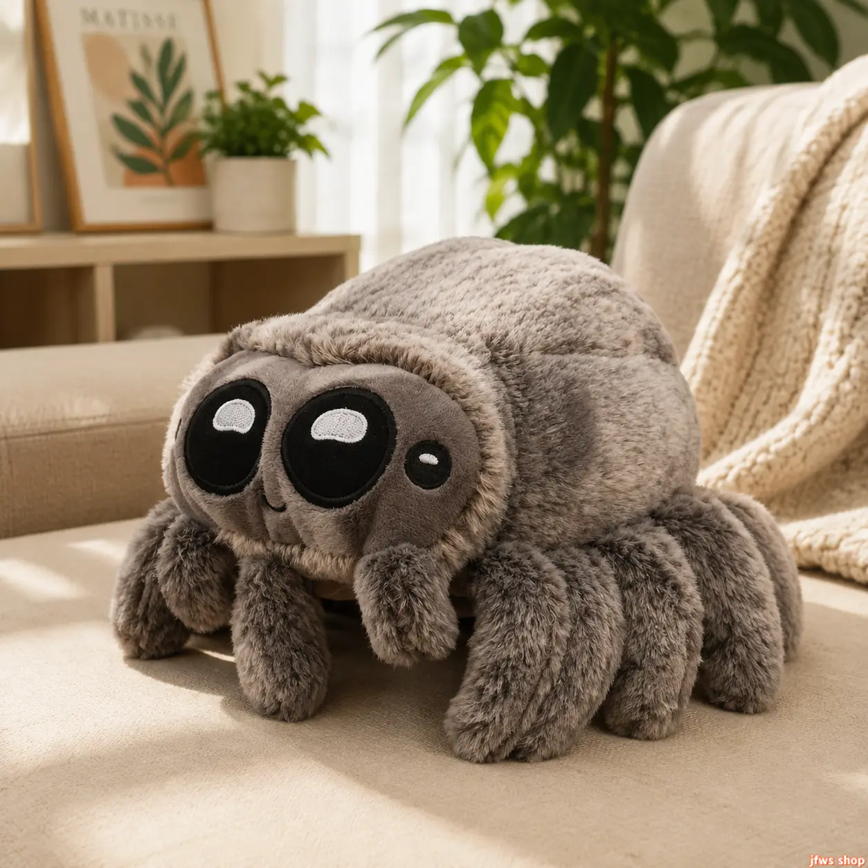 Cute Fluffy Spider Stuffed Animal Soft Plush Huggable Toy Fun Halloween Decoration Party Gift for Kids Adults tiktokshopbacktoschool