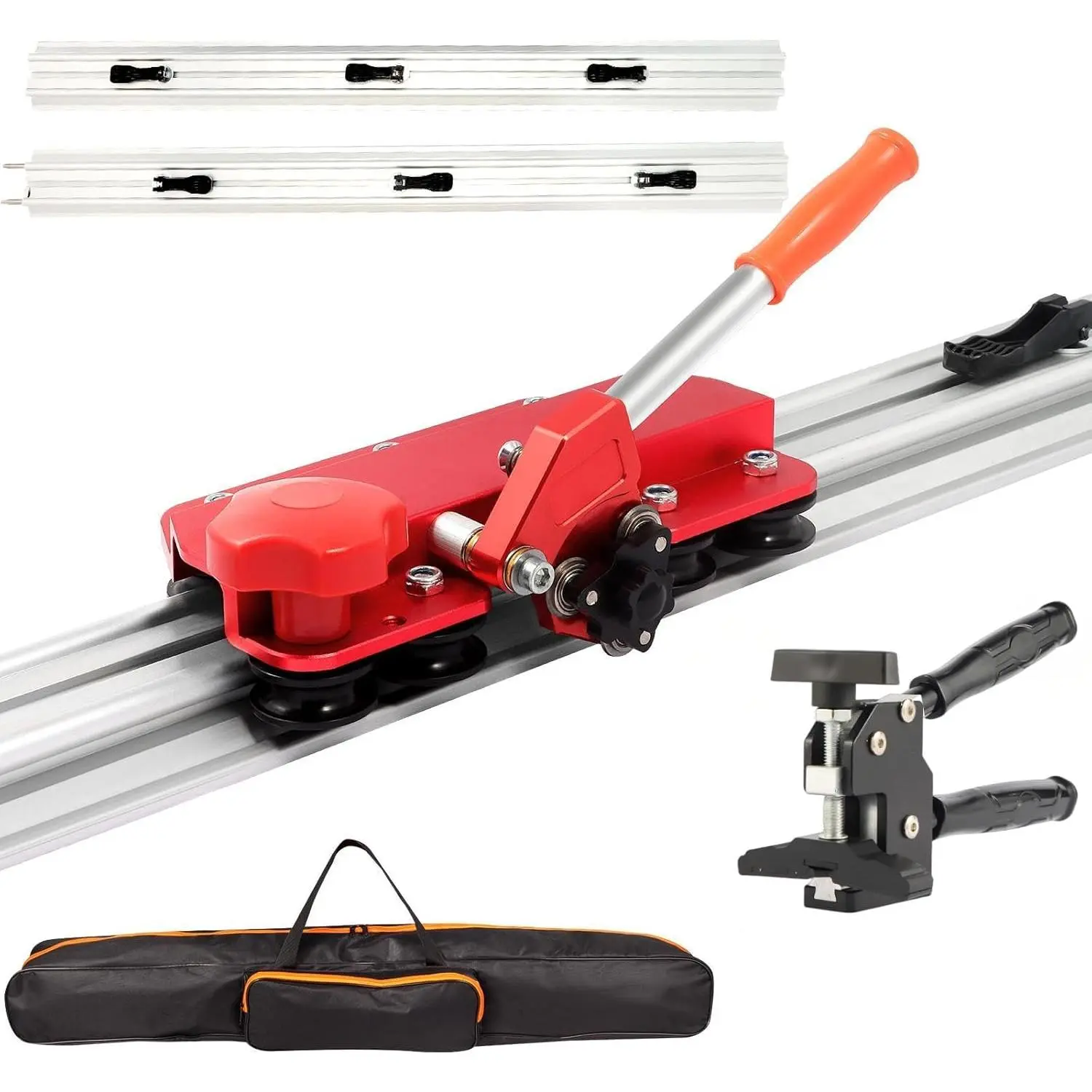 110" Large FormatTile Cutter, Manual Ceramic Tile Cutting Tool with Built-in Suction Cups & Tile Clamp, 3-Head Scoring Wheel System, for Up to 0.47-Inch Thick Tiles