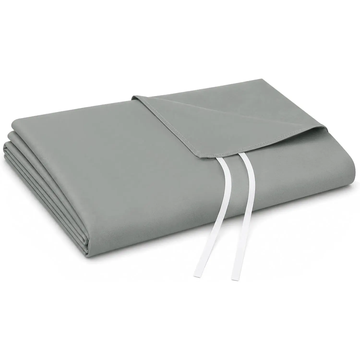 Grey Cotton Duvet Cover for Weighted Blanket 48"x72" | Soft & Breathable Weighted Blanket Duvet Cover, 8 Inner Corner Ties Secure Fit, Hidden Zipper Closure, Blanket Not Included