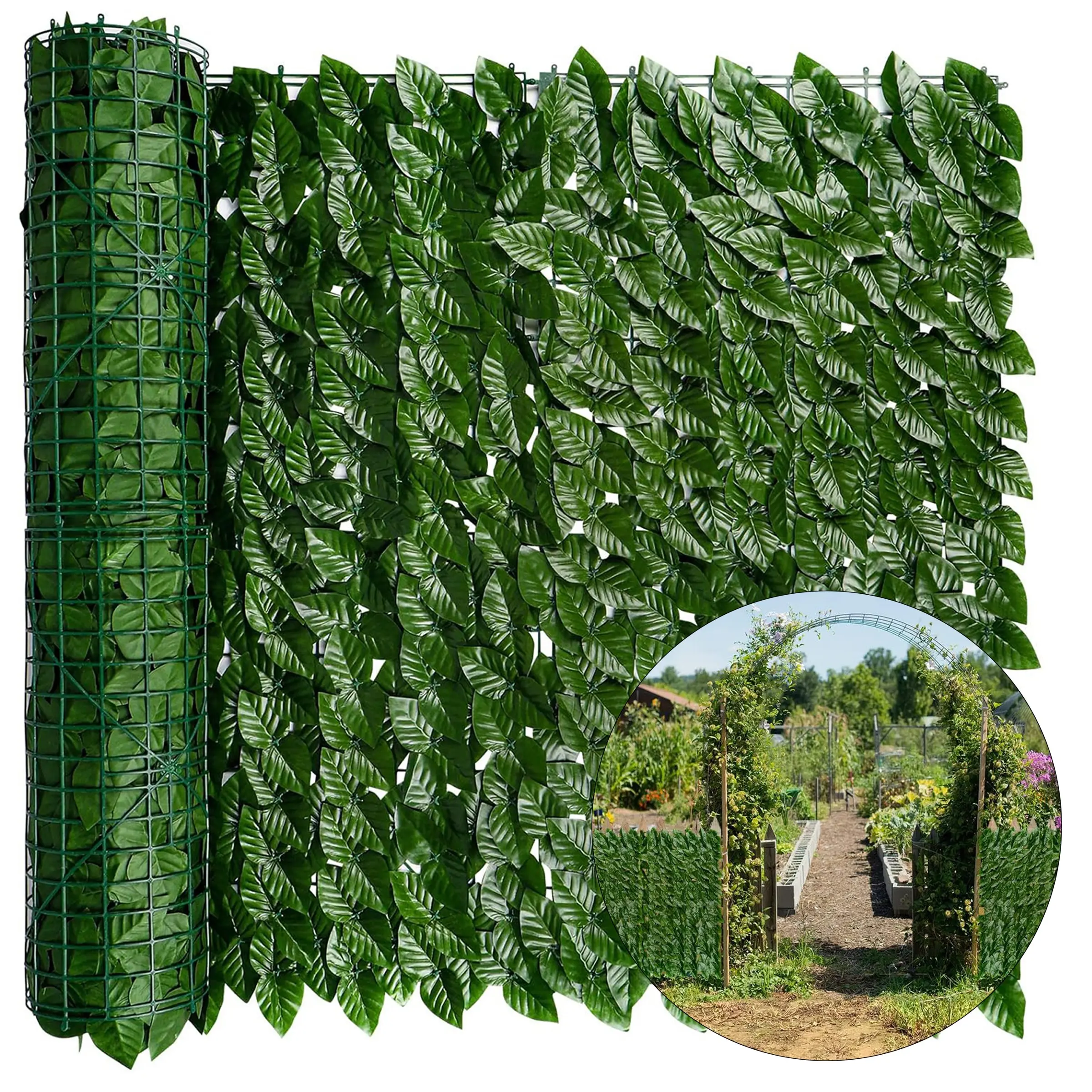 1pc Artificial Ivy Privacy Screen with Cable Ties, 39x118in Artificial Grass Privacy Panel, Artificial Plants Faux Leaves Greenery Vines Decorative Fence for Balcony, Terrace, Patio, Fence, Garden, Home Decor, Wall Decor, Outdoor Indoor Decor, Fence Cover