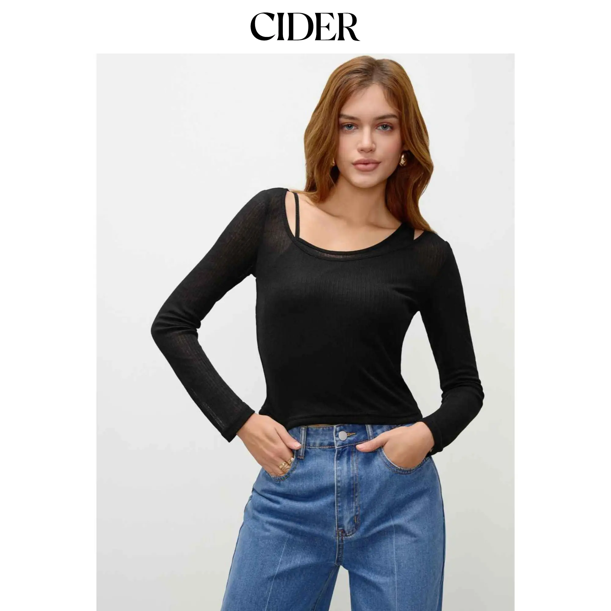 Cider [size 2-26] Asymmetrical Solid Long Sleeve Top SummerWins SummerFinds