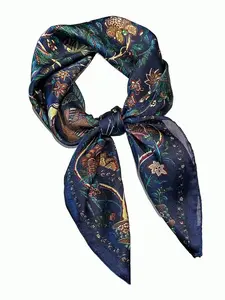 1pc Paisley Print Faux Silk 27inch Square Scarf, Versatile Bandana For Men, Sunscreen Headwrap Neckerchief, Floral Print Scarf, Headscarf