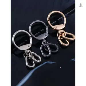 20 Pcs Durable Metal Lobster Claw Swivel Clasps with Key Rings, Trigger Snap Hooks for Keychain Making, Jewelry DIY Crafts, Lanyard Dog Collar Backpack Purse Buckle Replacement