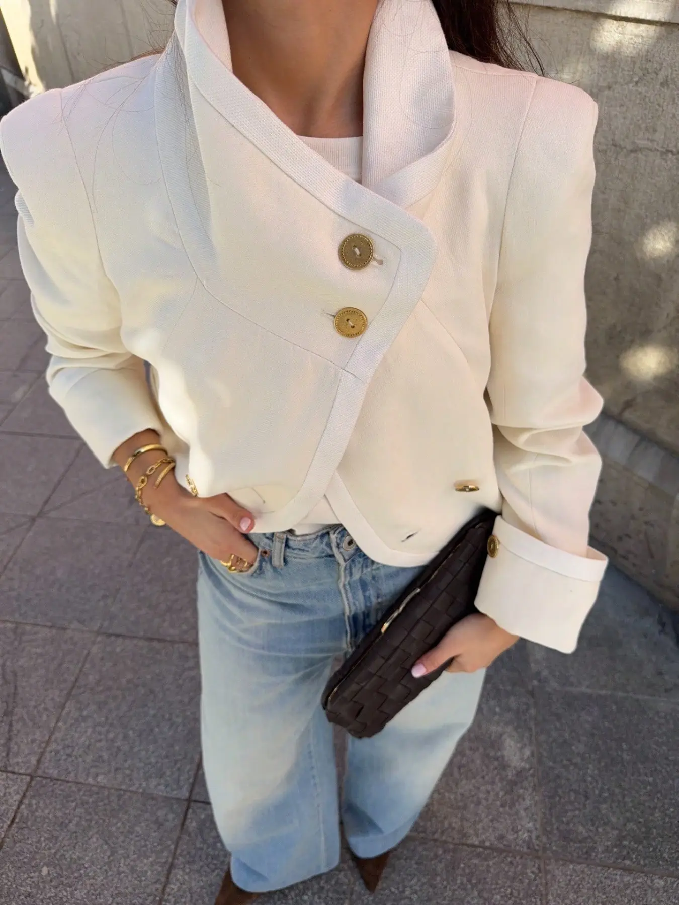 Indefeir New Summer Autumn Women's Casual Chic Fashionable European Style Simple Versatile Patchwork Button Short Jacket Coats, Trendy Outerwear for Daily Wear