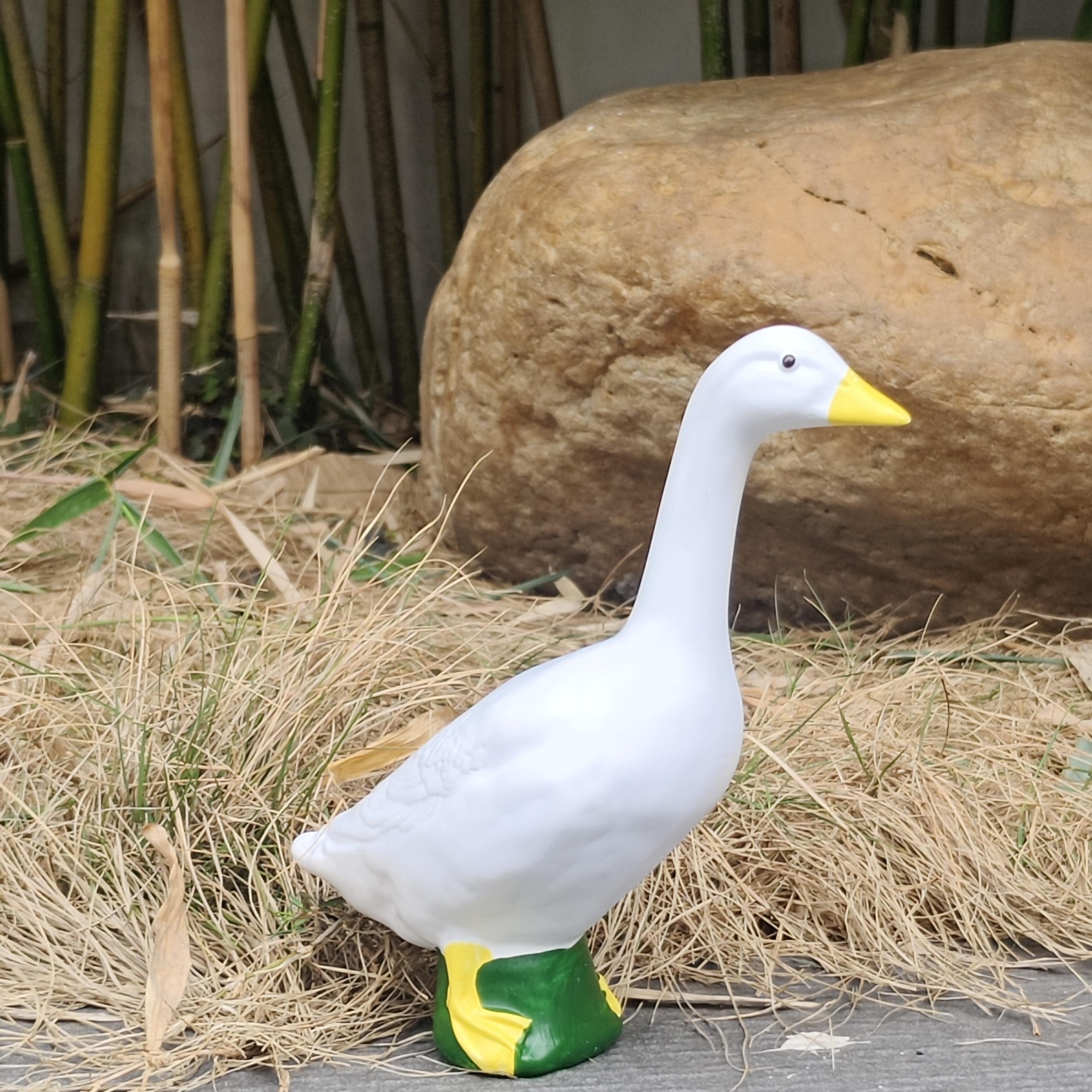 Realistic Resin White Goose Statue| Weatherproof Garden & Pond Figurine| Aesthetic Cottagecore Outdoor Decor| Cute "Silly Goose" Desktop Buddy for Home & Office Decoration Avifauna Realistic Resin White Goose Statue| Weatherproof Garden & Pond Figurine| Aesthetic Cottagecore Outdoor Decor| Cute "Silly Goose" Desktop Buddy for Home & Office Decoration Avifauna