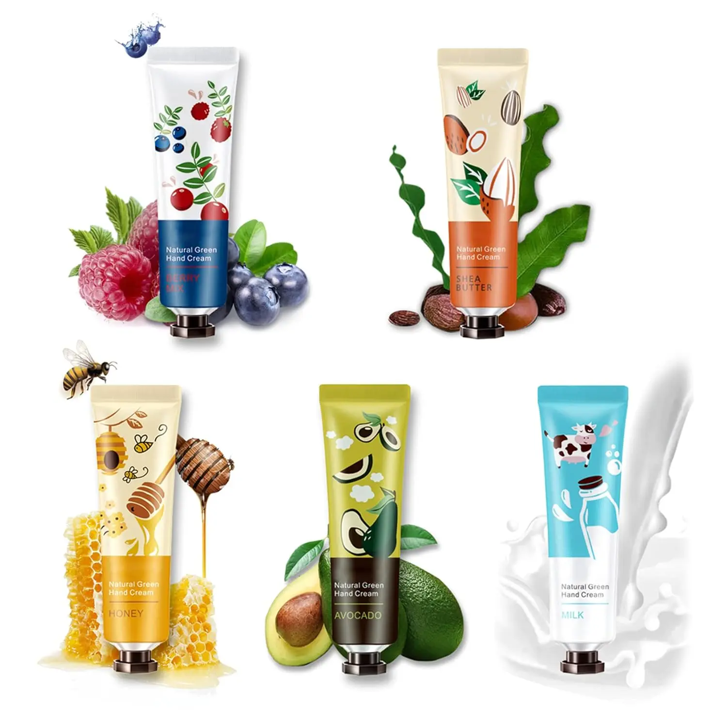 10 Pack Natural Plant Fragrance Hand Cream for Dry Hands,Moisturizing Hand Care Cream Hand Lotion Travel Gift Set,Travel Size Hand Lotion Set for Men and Women-30ml