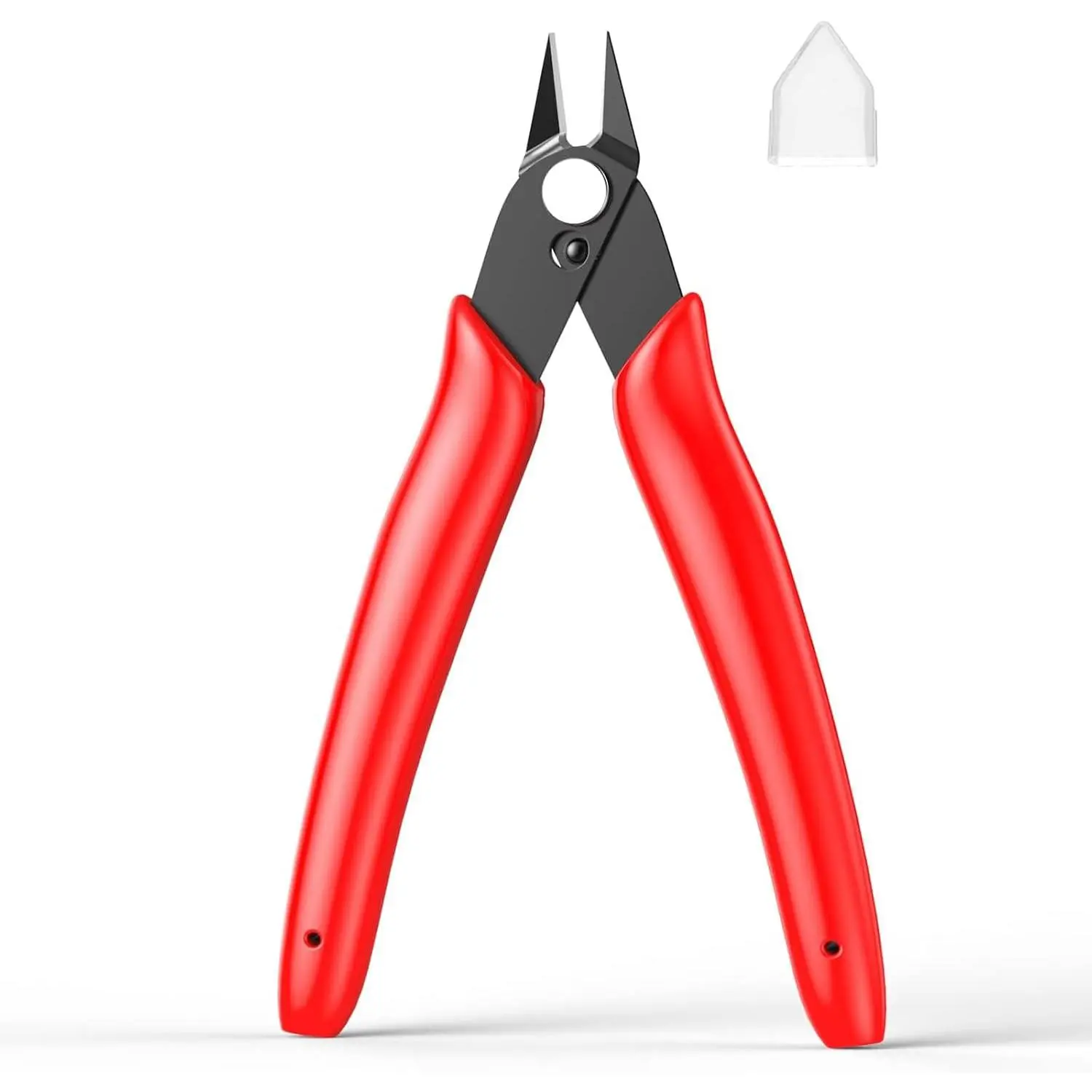 Precision Wire  Zip Tie Cutters Flush Cutters Nippers Small Side  Pliers for  Print, Plastic Models, , Electronics, Red, 1-Pack