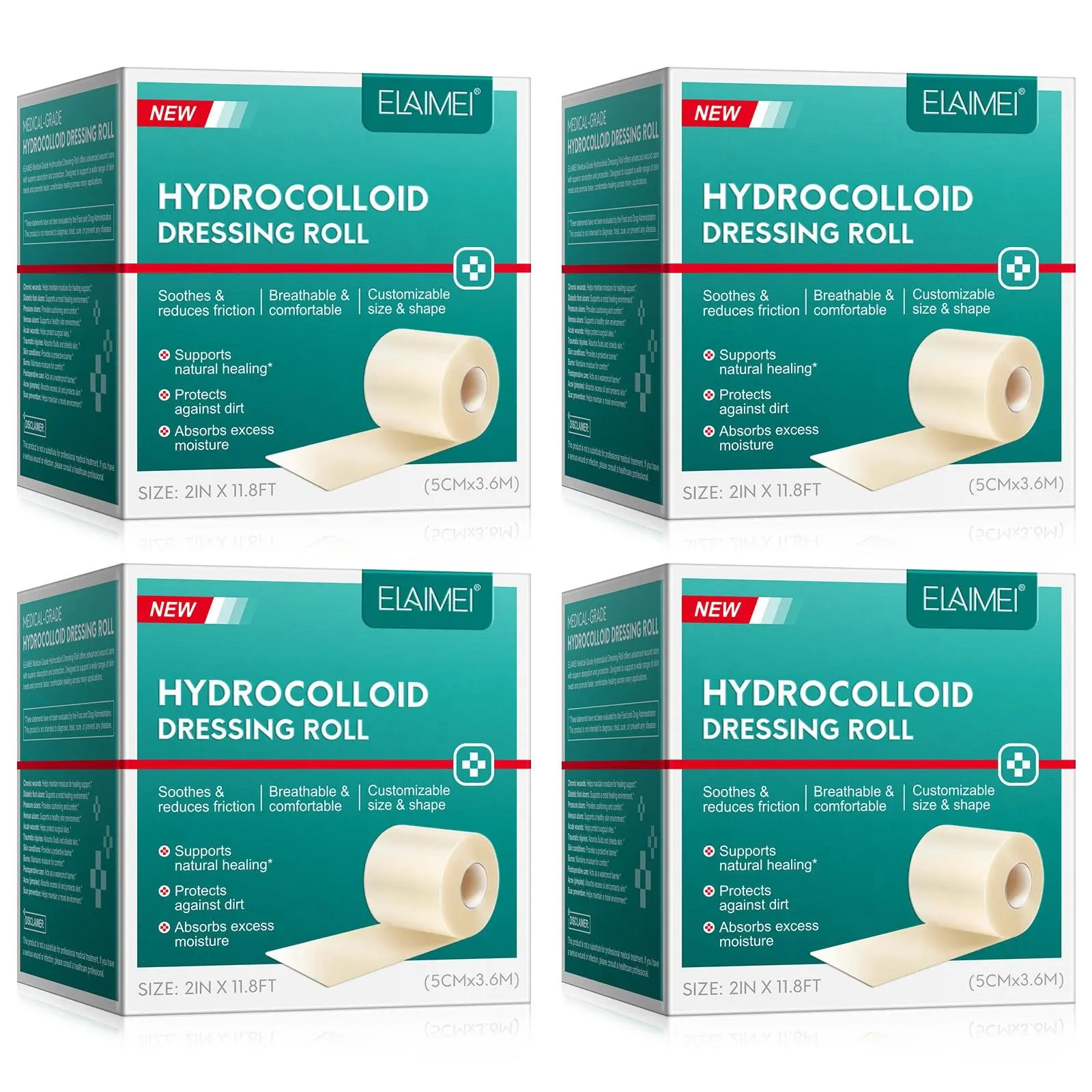 ELAIMEI Hydrocolloid Dressing Rolls, Ultra-thin Hydrocolloid Dressings, Waterproof Band-Aids, Prevent Dirt, Reduce Friction, Breathable and Comfortable, Protect the Skin, Bandage, Waterproof Bandages