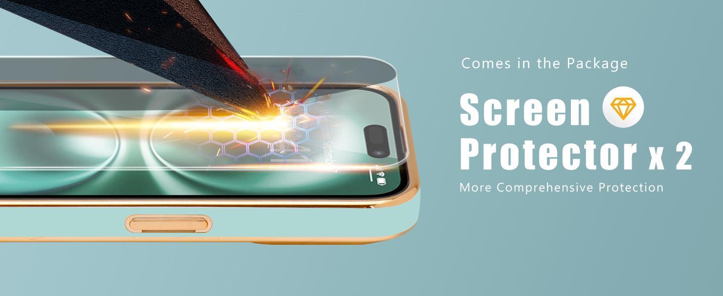 Teageo Compatible with iPhone 16 Case for Girl Women Cute Love-Heart Luxury Bling Plating Soft Back Cover Raised Camera Protection Bumper Silicone Shockproof Phone Case for iPhone 16, Pearl Aqua