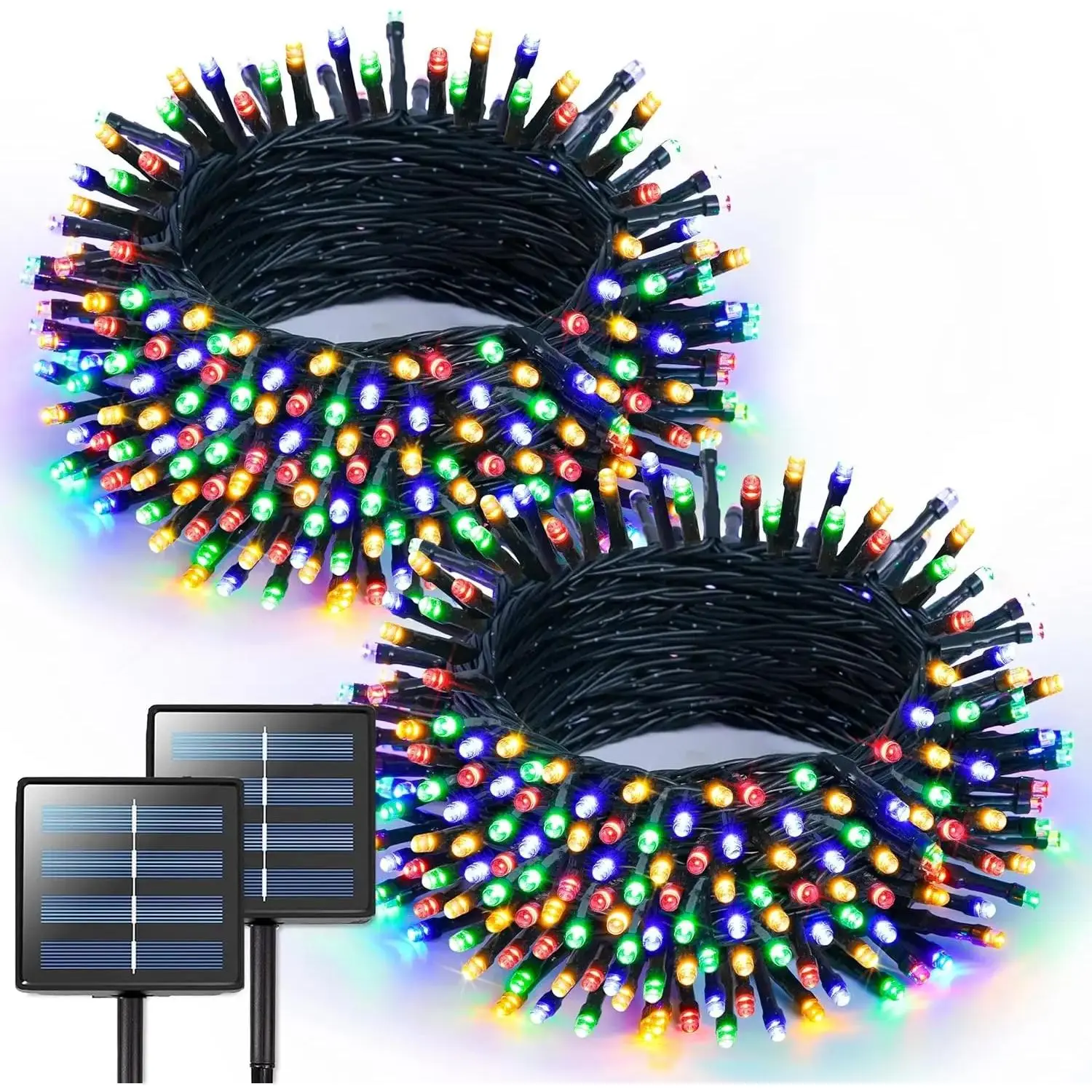 2 Pack Solar Christmas Lights Outdoor Waterproof, Total 400 Solar String Lights Solar Powered Outdoor String Lights, 8 Modes Solar Christmas Light for Outside Patio Yard Tree Decorations