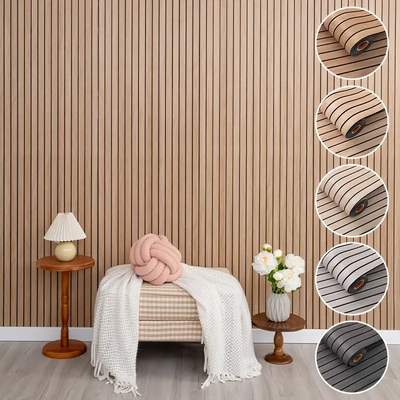 3D Wood Grain Stripe Wall Sticker Roll, 118.1 x 15.7 Inches, Thick Recessed Texture, Easy to Cut and Stick, Peel and Stick Wallpaper Designs, Decorative Wallpaper for Bedroom and Living Room Decor #GLOBAL PICKS