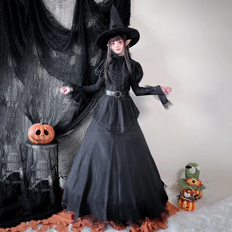 Adult Witch Robe With Wizard Hat Queen Cos Outfit For Halloween Ball Role Playing And Cosplay Events