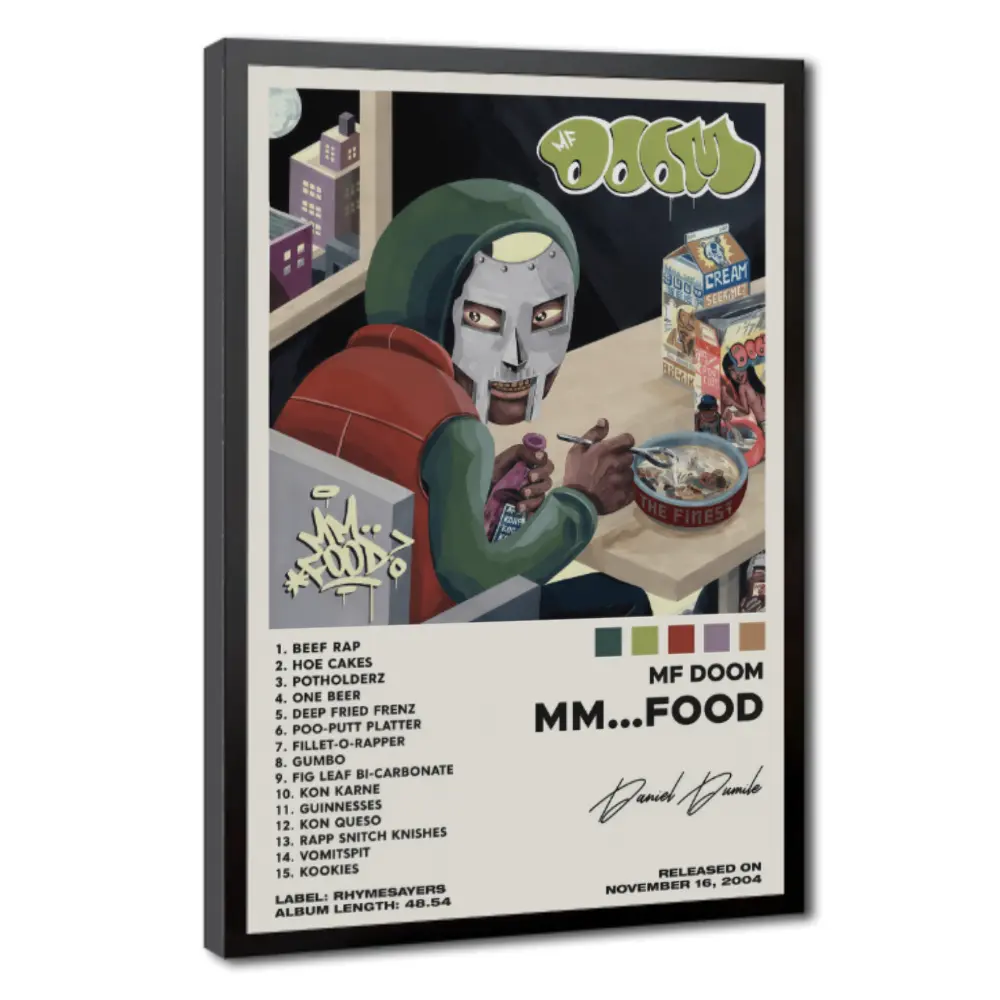 MF DOOM Ultra HD Canvas Wall Art - Lightweight Vintage Hip Hop Rap Album Cover Poster Print, Street Art, Multi-Size Home Decor, Room Decor for Man Cave, Gift Idea for Hip Hop Fans