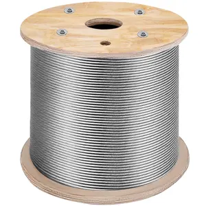 T316 1x19 Stainless Steel Cable 1/8" Cable Rail Wire Rope Aircraft Cable 984FT