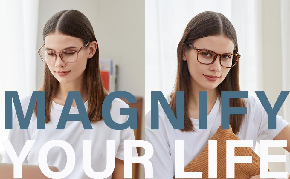 Progressive Multifocal Reading Glasses for Women Men, Anti Glare/Eyestrain Blue Light Blocking Computer Readers