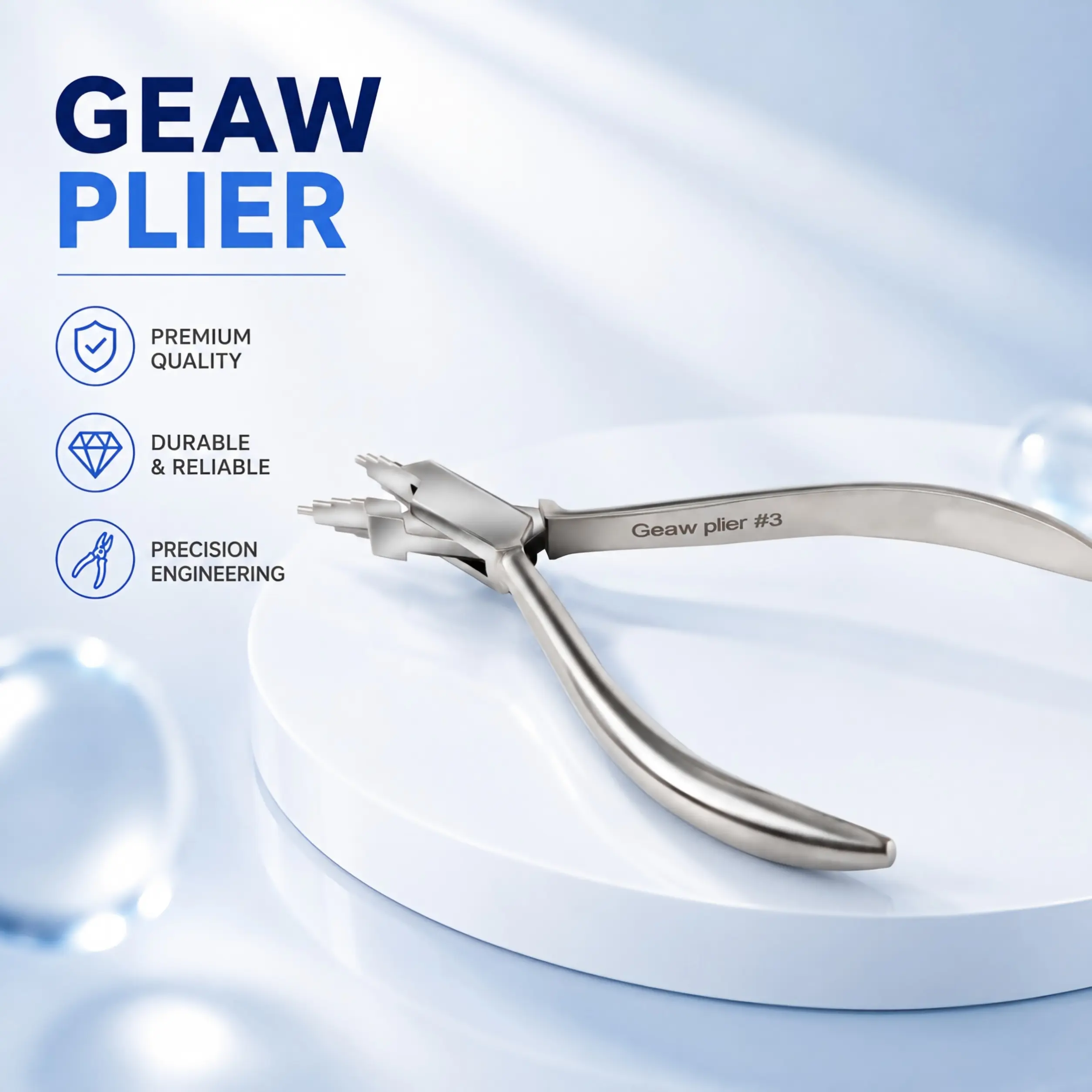 Dental Technical Plier SS Metal Geaw System Step Bending Plier RMO Forceps With Vertical Loop Orthodontics Instruments