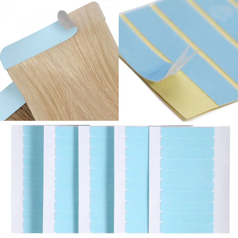 MY-LADY Rectangular Double-Sided Hair Extension Adhesive Tape Tabs (4cm*0.8cm, 1-2 Sets) - Breathable, Eco-Friendly, Waterproof, Unisex, High Adhesion, Harmless to Scalp, Easy to Attach, Easy Remove, Residue-Free Hair Extension Accessory