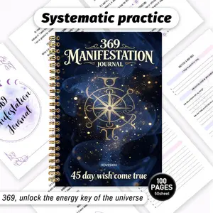 [KOVESXRK] 369 Manifestation Handbook | Portable Spiritual Growth Notebook | Digital Numerology & Law of Attraction Practice Guide | Includes 3/6/9 Writing Tasks and Gratitude Journal | A5 Lightweight Size | Heartwarming Healing Gift for Mom/Older Sister