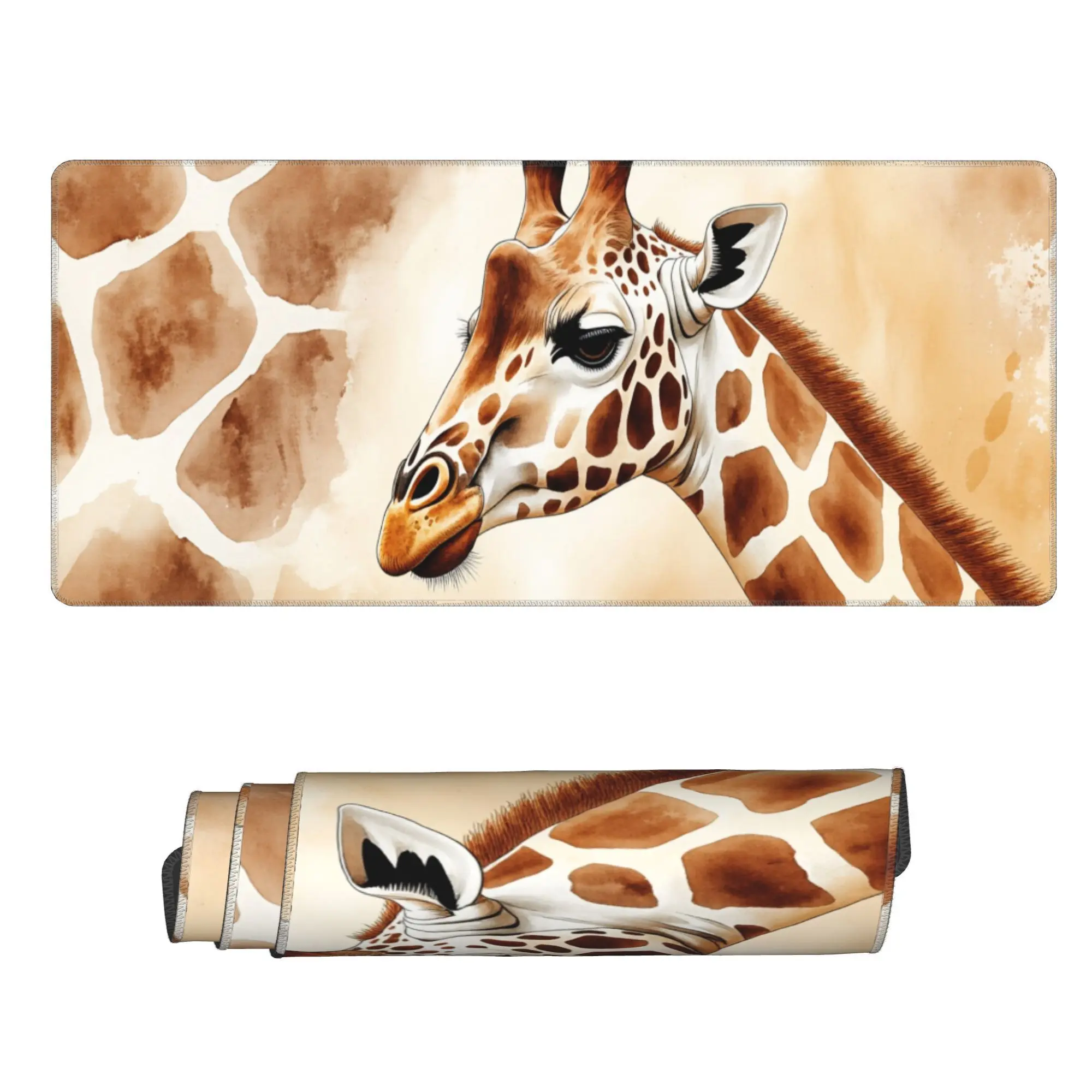 Brown giraffe pattern animal print mouse pad, office desk accessory. This practical and stylish mouse pad is an excellent gift for birthdays, holidays, or office celebrations