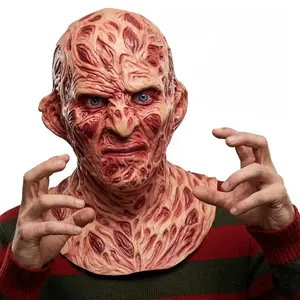Realistic Freddy Latex Mask, Burned Face Horror Full Head Scary Cosplay Mask, Halloween Costume Prop for Adults, Party, Themed Events