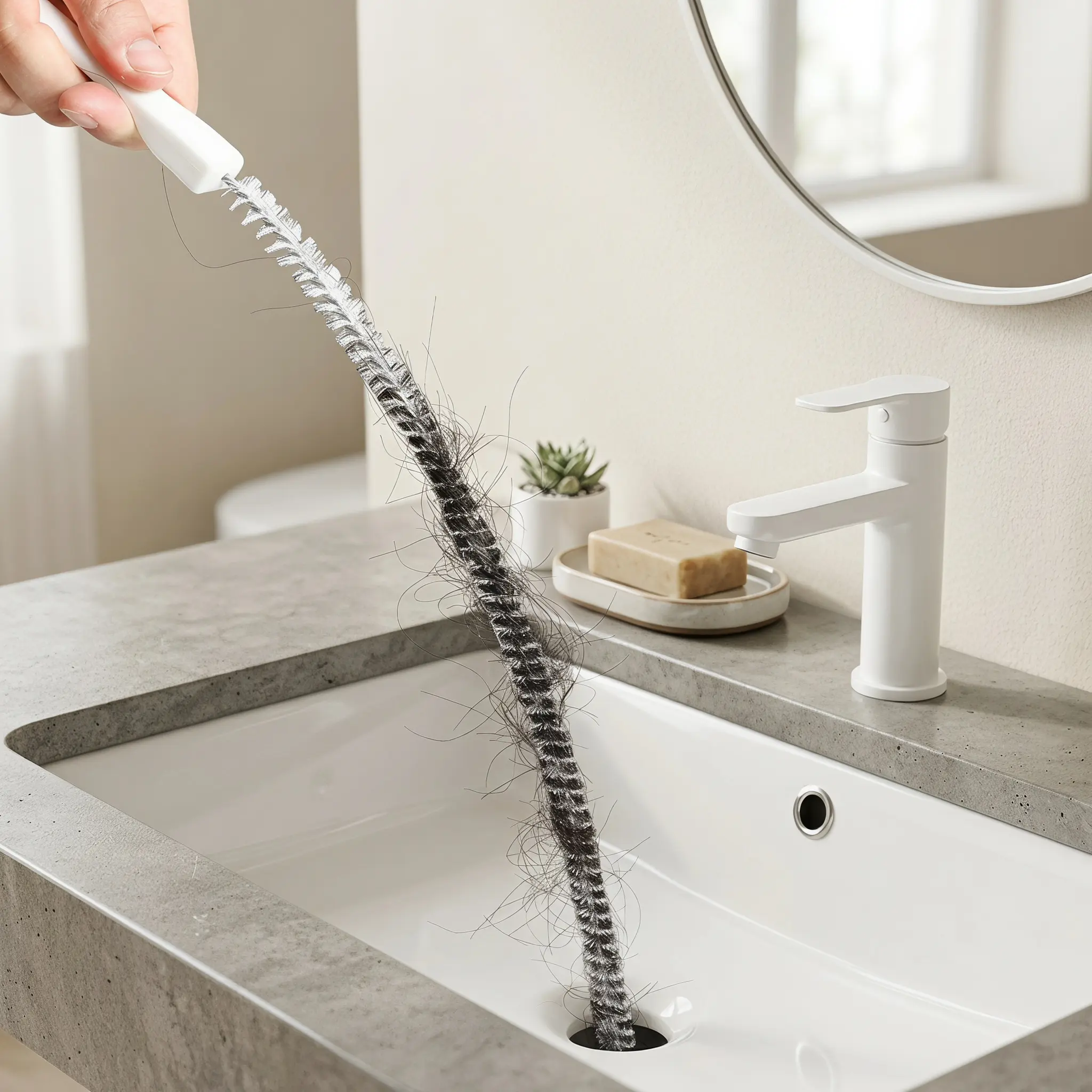 1 Piece Pipe Dredging Brush Bathroom Hair Sewer, Flexible Heavy Duty Drain Cleaner, Home Sink Hair Remover, Bathroom Sewer Cleaning Brush, Kitchen Gadgets-YY1