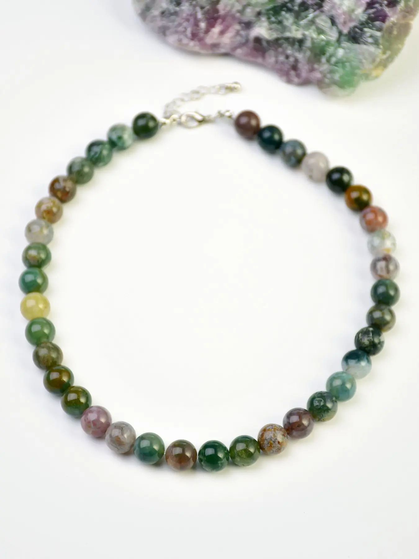 Bohemian Indian Agate Chunky Necklace, Boho Style Necklace, Vintage Natural Stone Choker, Unisex Fashion Handmade Jewelry Gift, Stylish Accessory