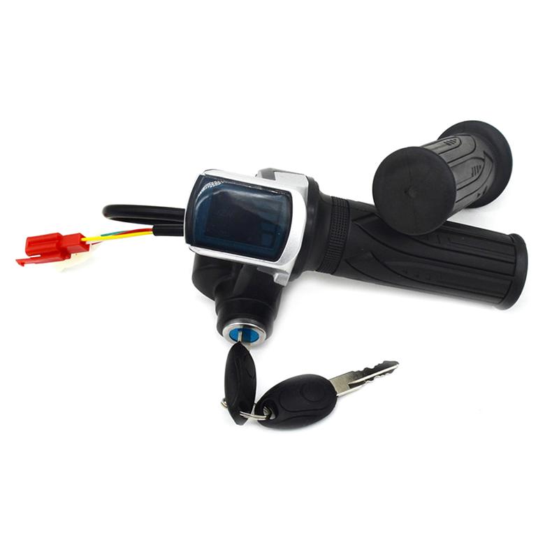 Electric Bike Throttle 36V48V Accelerator for E-bike/Electric Scooter Accessory Throttle Handlebar with LED Display electric bike throttle