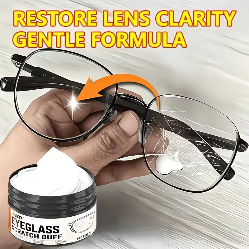 Lens Scratch Repair & Polish Paste, Gentle Formula, Anti-Scratch Agent, Quick Clarity Boost, for Glasses, Helmets, Watches, Kjm Brand