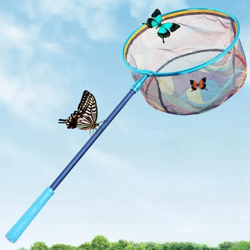 Multi-Functional Long Handle Insect Net, Outdoor Extendable Bug Catcher, Kids Fishing Net, Butterfly Dragonfly Capture Gear, Lightweight Portable Design