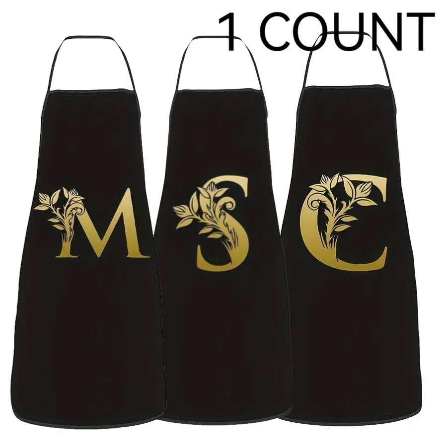 Letter & Floral Flower Pattern Gift Apron, 1 Count Breathable Apron, Durable Apron for Restaurant, Cafe, Hotel, Coffee Shop, Bookshop, Novelty Cooking Aprons, Kitchen Cooking Aprons
