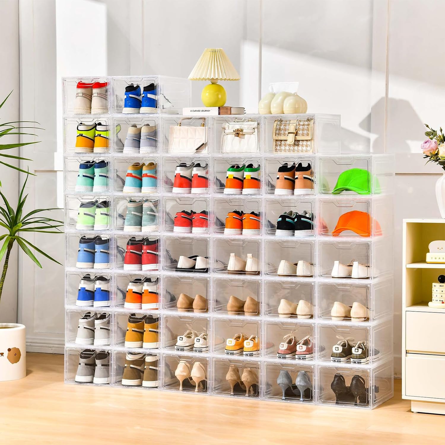 10 Pack Large Shoe Boxes Clear Plastic Stackable,Shoe Storage Organizer with Lids,Shoe Rack for Closet,Shoe Organizer and Shoe Containers for Sneaker Storage, Shoe Display Case Fit up to Size 13 10 Pack Large Shoe Boxes Clear Plastic Stackable,Shoe Storage Organizer with Lids,Shoe Rack for Closet,Shoe Organizer and Shoe Containers for Sneaker Storage, Shoe Display Case Fit up to Size 13