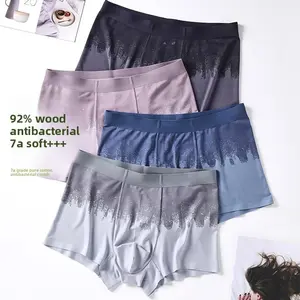 6-Pack,2026 new modal printed underwear men's seamless mid-waist mulberry silk bacteriostatic inner gear boys boxers shorts breathable brief multiple color transpirables parahombre bamboo rayon stranspirables casual soft underwea athletic comfy