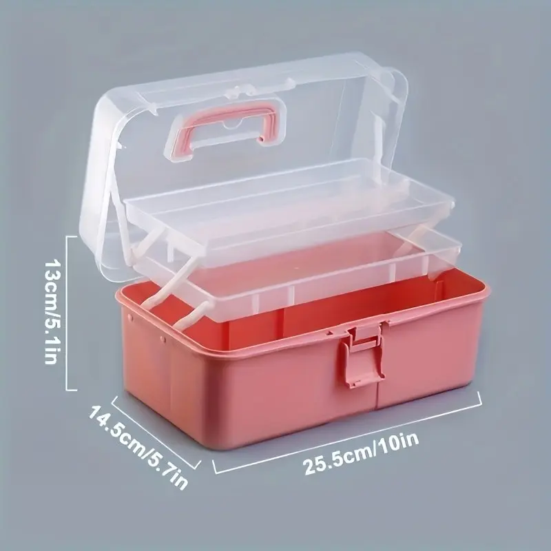 Three-Layer Multi-Purpose Storage Box, Foldable Tool Box, Sewing Art Craft Box, Scrapbook Stamp Organizer, Hair Clip Nail Jewelry Holder