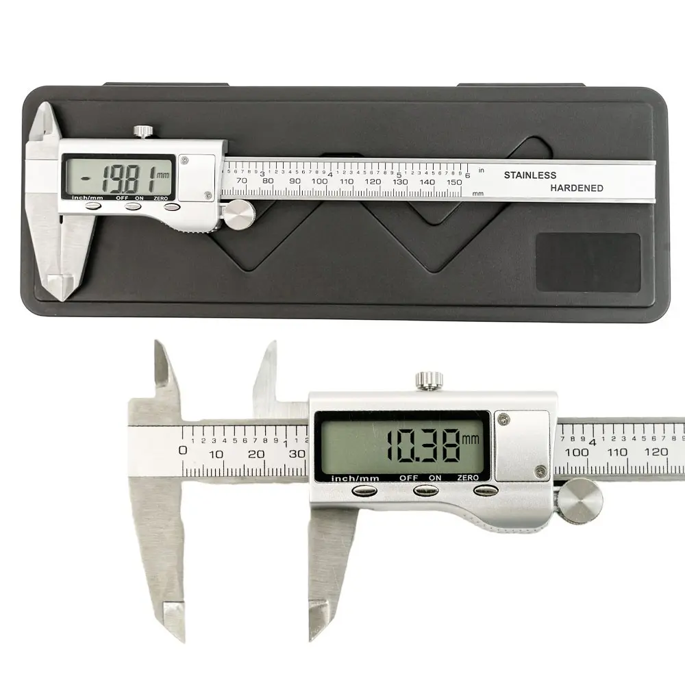 Digital Caliper Measurement Tool, Stainless Steel Vernier Caliper, Large LCD Screen, Switches Between Inches and Metric, 6 Inch, Ideal for DIY/home Use