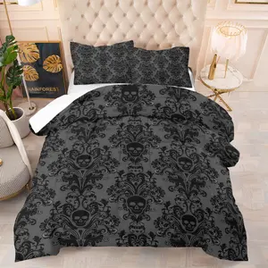 Paisley Skeleton Pattern Comforter Set, Soft And Comfortable Bedding Set, Includes 1 Comforter And 1 Or 2 Pillowcases Without Pillow Core, Suitable For Bedroom, Dormitory, And Room Decorations For Adolescents And Adults
