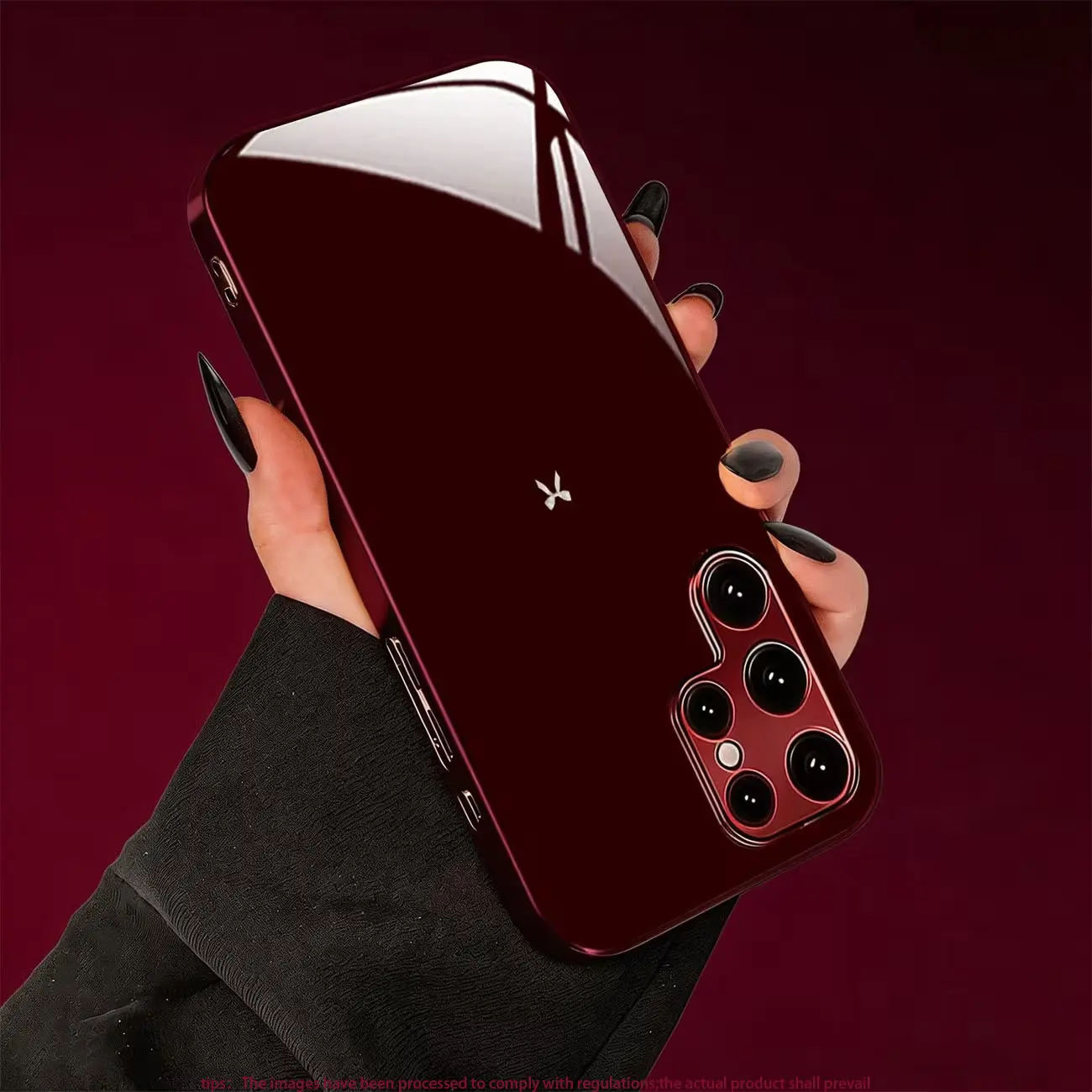 Wine red bow style Phone Case for iPhone XS Max/XS/XR/X/12 Pro Max/12 Pro/12 Mini/12/11 Pro Max/11 Pro/11 Luxury wine red glass-textured phone case
