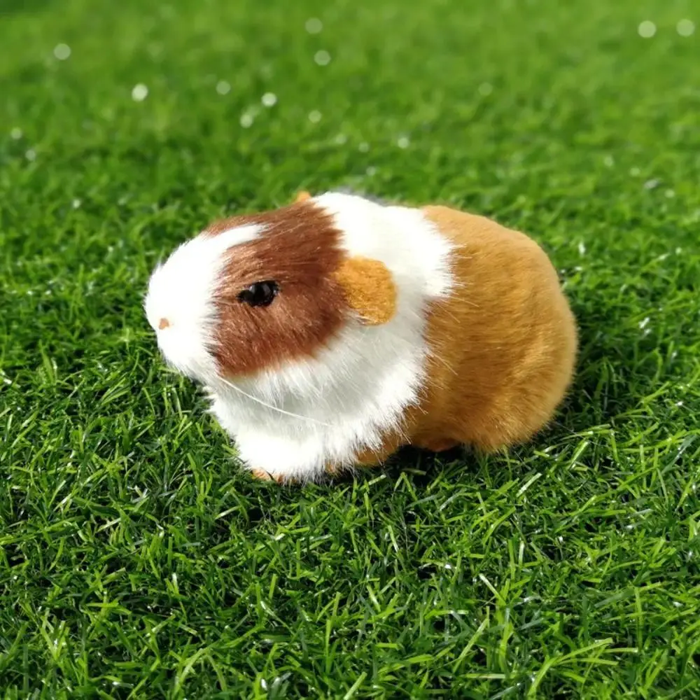 Lifelike Soft Plush Guinea Pig Toy - 1x Plastic Collectors Edition Guinea Pig Model (12*6*7cm), Stuffed Doll for Kids Birthday Gift, Stress Relief Desk Decoration, Bookshelves, 1 X Guinea Pig Model