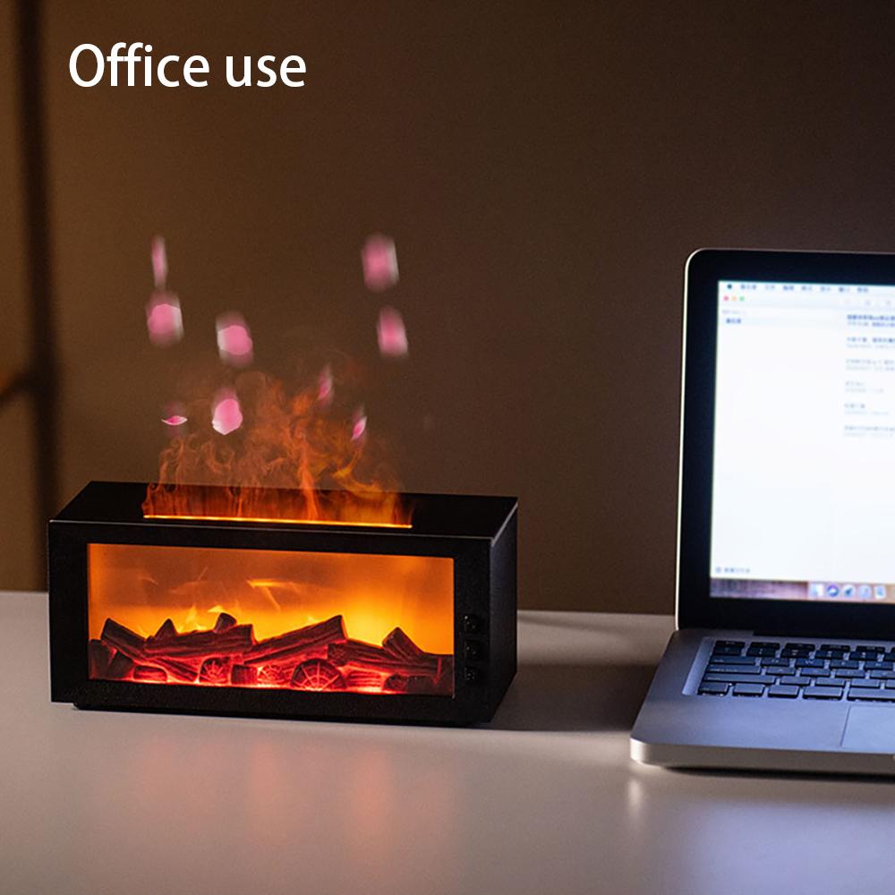 300ml Colorful Fireplace Flame Humidifier Aromatherapy Diffuser with Remote and Timer for Home and Office fire diffuser aroma diffuser humidifier humidifier purifier bourbon  humidifier whisker  humidifier