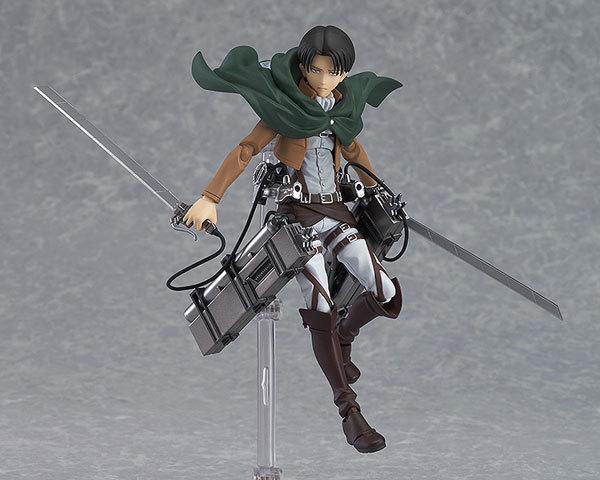 Figma 3 Style Attack on Titan Anime Shingeki no Kyojin Scouting Legion Levi Boxed PVC Action Figure Model Toy Gift