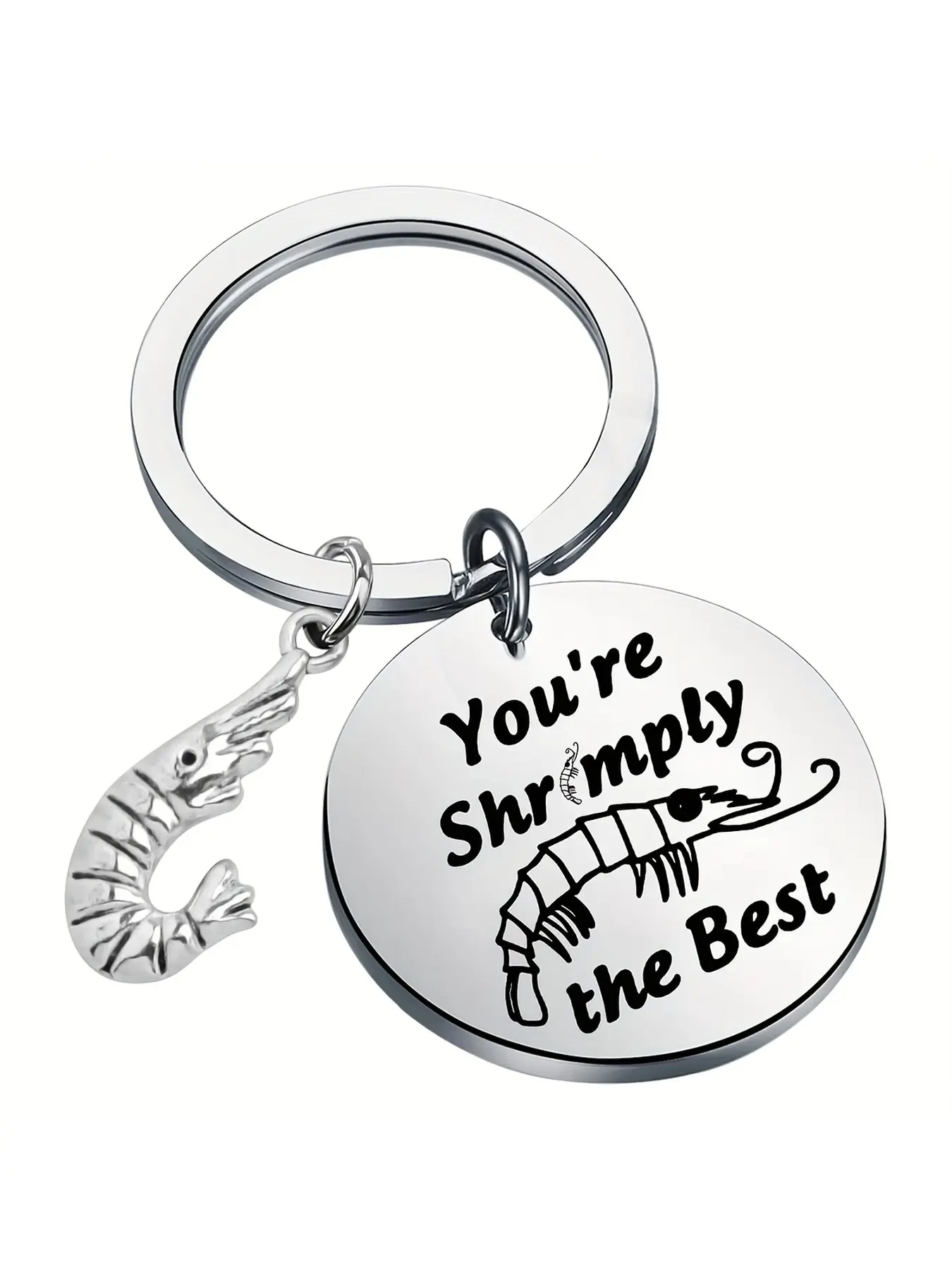 Keychain with Shrimp Design, a Gift for Shrimp Lovers, Shrimp-Themed Presents