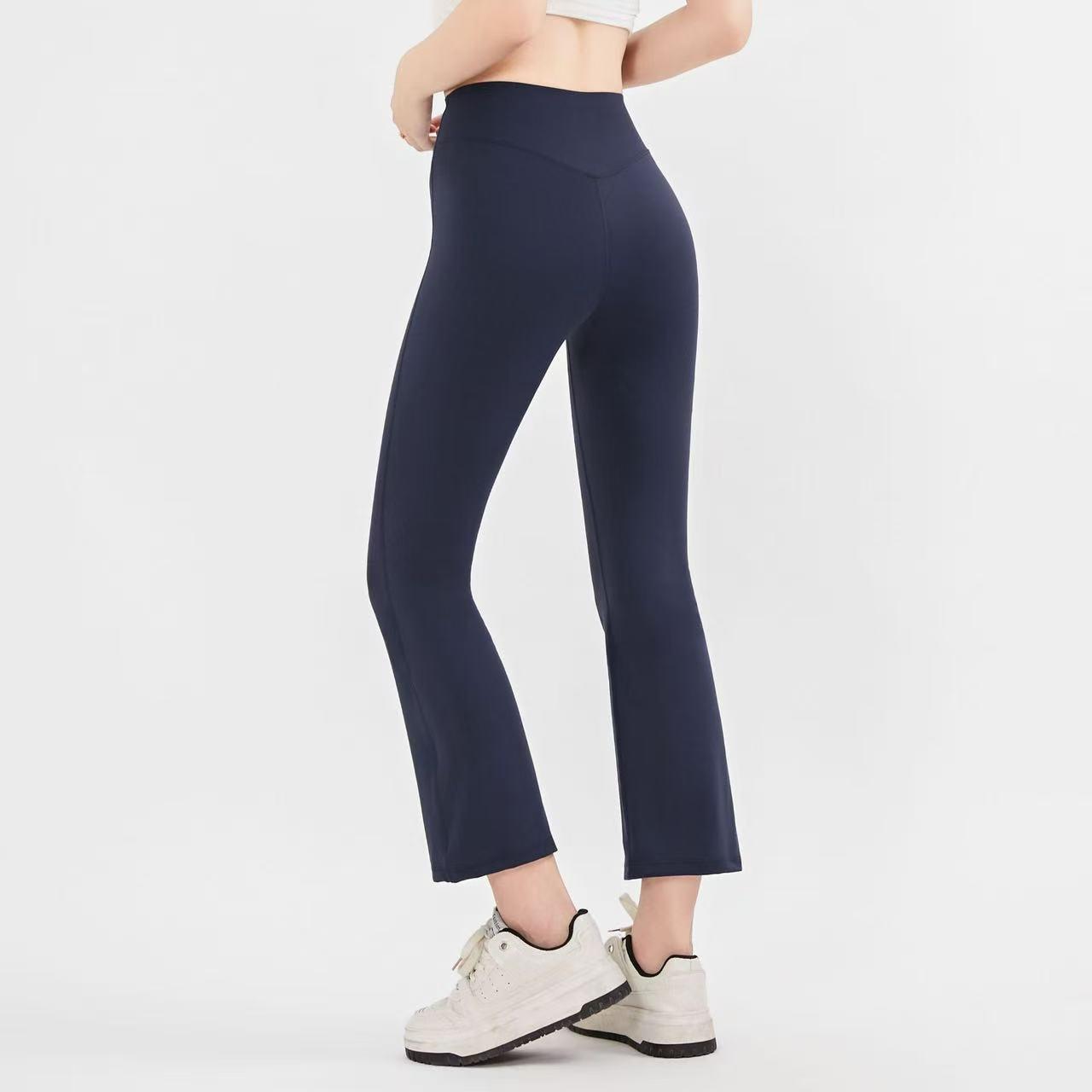 Nude High Waist Elastic Yoga Micro-flare Pants Leggings Gym Peach Lifting Hips Tight-fitting Outwear Pilates Waist Sculpting
