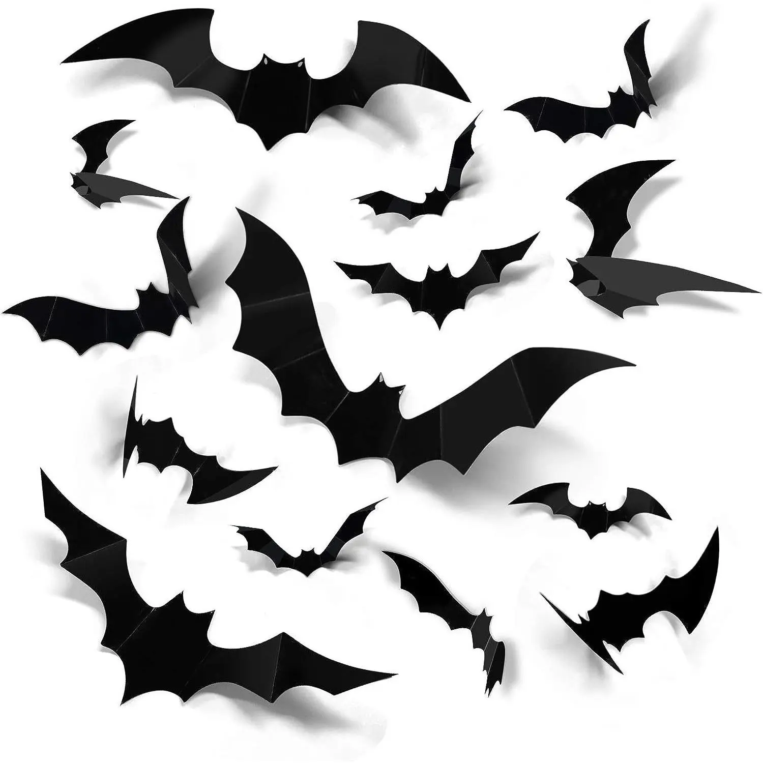 2026 New Halloween Decorations - Black Spider Sticker, 3D Bat Party Decoration Scene Setup Wall Sticker