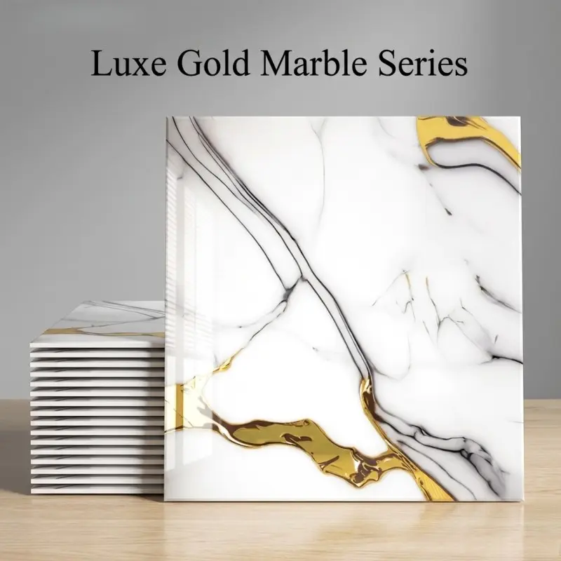10/30/50 pieces self-adhesive marble wall tiles, size 11.81 inch x 11.81, made of PVC foam, perfect for kitchen and bathroom splashback. They can be cut to size and are available in mixed colors. Tile Stickers Kitchen Bathroom Decoration