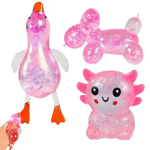 3-Piece Squid Squeeze Toy Set, Stress Ball for Kids and Adults, Sensory Cube for Autism, Classroom Prize, Birthday Party Gift