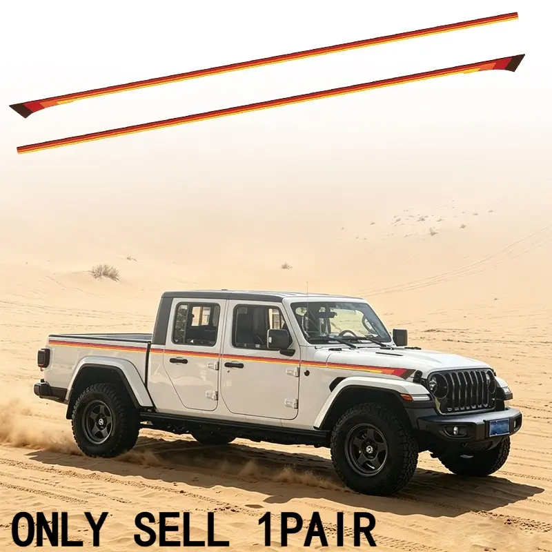 1 Pair of Off-Road Vehicle Side Stickers, Extra Long Body Line Decals, Multiple Color Options, Sticker For Cars; Waterproof, Sunproof, Leaves No Residue; Suitable for Pickup Truck Side Body Lines; The Best Choice for Outdoor Off-Road Enthusiasts