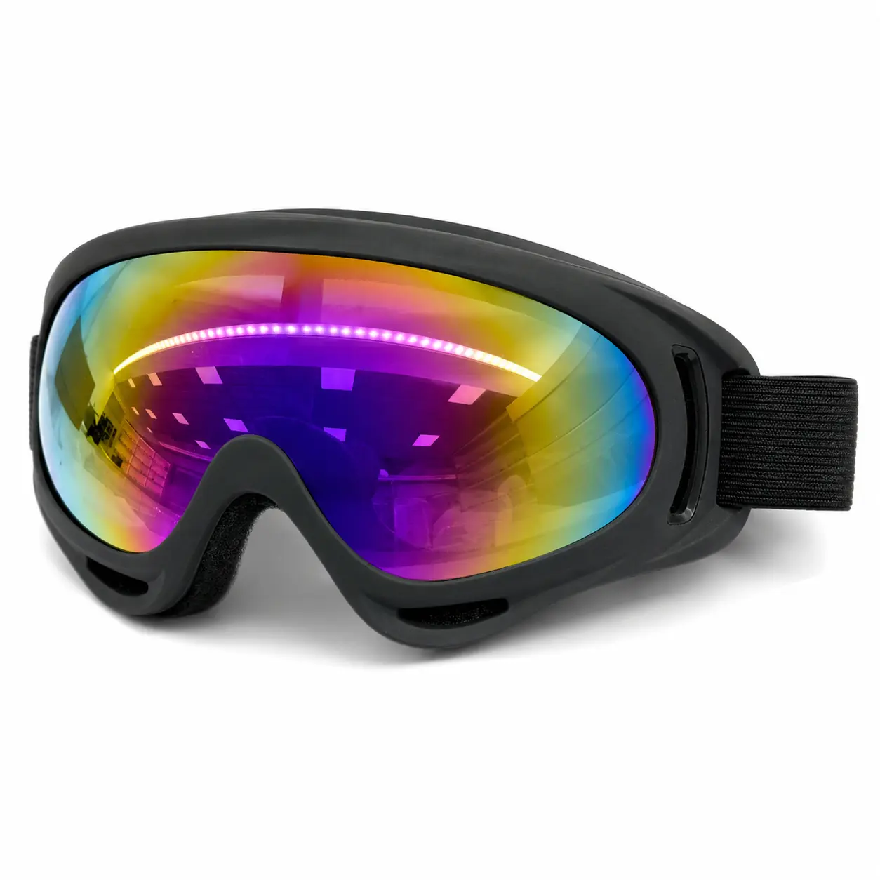 Winter Sports Ski Goggles, Adjustable Elastic Band Strap, Wide Lens, Soft Face Foam, Multiple Colors for Skiing & Snowboarding