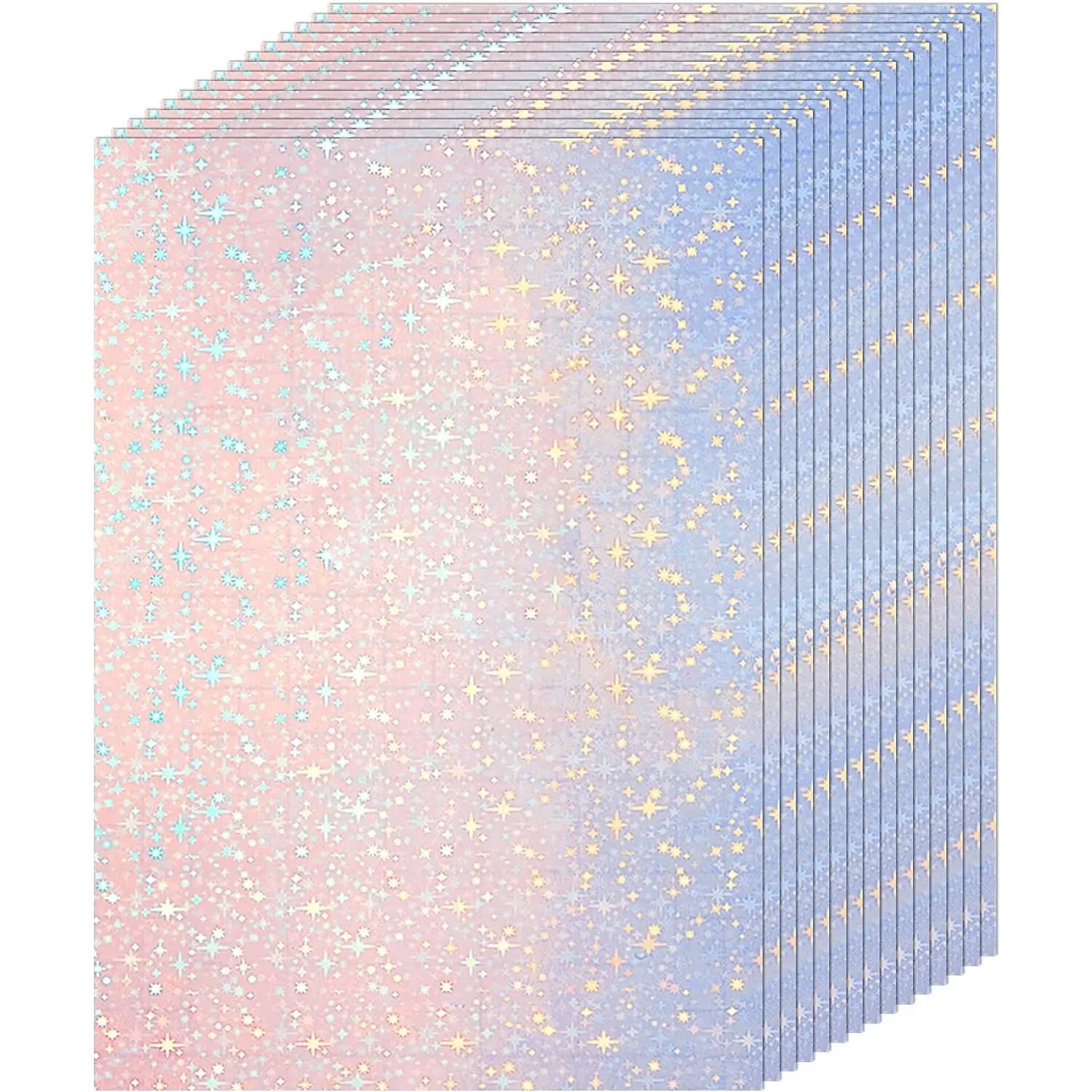 36 Sheets Holographic Sticker Paper A4 Vinyl Holographic Laminate Sheets Self Adhesive  Transparent Film, 11.7 x 8.3 inches()